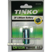 CR123A 3.0V batterie Lithium 1300mAh avec la bonne qualité